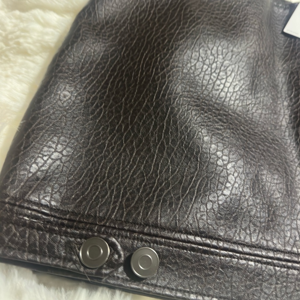 Wilson Vegan Leather Skirt in Rich Brown
